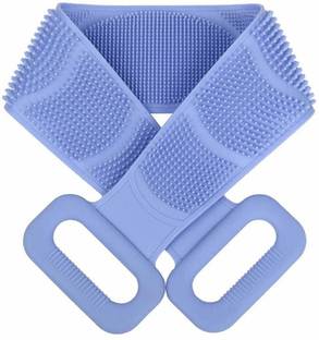 Flying monk Soft Silicone Back Scrubber Brush Cum Belt for Exfoliating Shower Bath- Double Sides