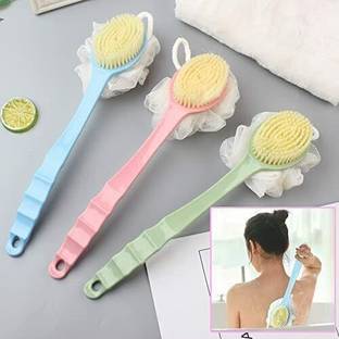 PS smart shopping 2 IN 1 Back Body Bath Brush with Bristles and Loofah Back Scrubber Pack off 2