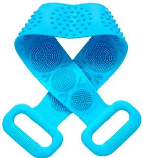 krisha Silicone Soft Bath Brush with Shampoo Dispenser (Multicolor, Pack of 1)