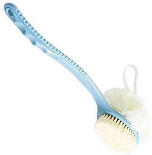Masox Store 2-in-1 Bath Sponge Dourable Side Back Scrubber Brush Sponge With Handle L-173