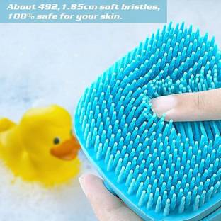 AnjaniputrA Silicone Body Massage Bath Brush with Soap Dispenser |Silicon Body Back Scrubber
