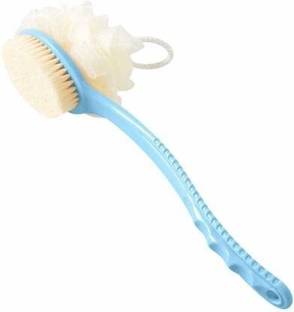 SARTHU 2 IN 1 loofah with handle back scrubber Bath Brush with Soft Comfortable Bristle