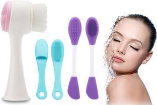 R AND P ENTERPRISE 3Pcs 2 in 1 Face Brush Scrubbers & Nose Scrub Cleaning & Blackheads Removal
