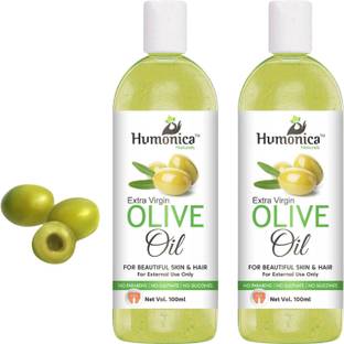 Humonica Extra Virgin Olive Oil For Skin, Hair, Massage & Multipurpose Benefits (200 ml)