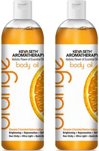 KEYA SETH AROMATHERAPY Skin Defence Orange Body Oil Skin Lightening, Rejuvenating Non-Sticky for Daily Use After Bath, Massage Oil Enriched with Orange & Vitamin C