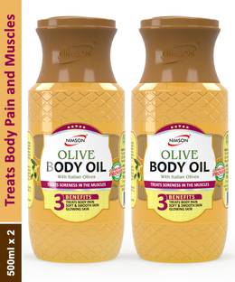 Nimson Olive Body Massage Oil with Italian Olives Treats Body Pain Muscles Smooth Skin