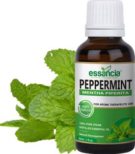 essancia Peppermint Essential Oil for Hair Growth, Muscle Pain Relief, Face, Skin, Relaxation and Aromatherapy. 100% Pure, Natural, Undiluted and Therapeutic Grade Essential Oil