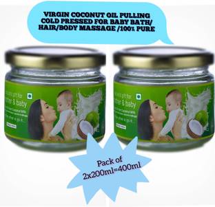 GREENNUT Virgin Coconut oil Cold Pressed Pack of 2X200ML