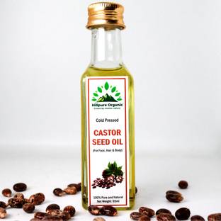 Hillpure Organic Premium Cold Pressed Castor Seed Oil, Pure & Natural for Face, Hair & Body,