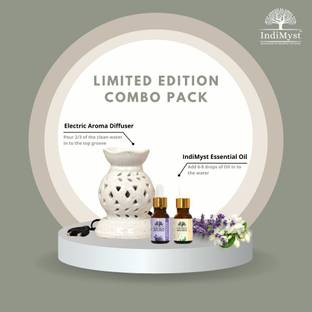 IndiMyst Essential Oils with Ceramic Diffuser-100% Natural Aromatherapy Oils|15 ml each