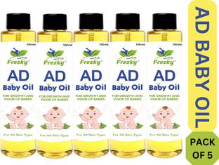 frezky Baby Massage Oil | AD Vitamin Baby Oil | 100 ml | Pack of 5