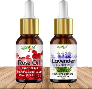 BROER Lavender Essential Oil & Rose Oil Pure & Natural Refreshing Essential Oils Kit