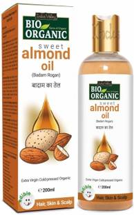 Indus Valley BioOrganic Cold Pressed Sweet Almond Body, Hair, Skin & Baby Massage Oil