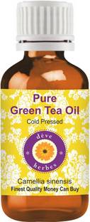 deve herbes Pure Green Tea Oil (Camellia sinensis) 100% Natural Therapeutic Grade Cold Pressed