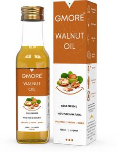Gmore Edible Walnut Oil - Extra Virgin - for Cooking Eating Thyroid Massage Walnut Oil PET Bottle