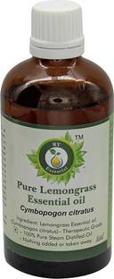 R V Essential Lemongrass Essential Oil 50ml- Cymbopogon Citratus (100% Pure and Natural Steam Distilled)
