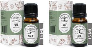 All Naturals Sage Essential Oil (15ml x2) for Aromatherapy, Positivity & Clear Breathing