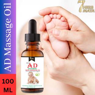 7Herbmaya AD Vitamin Baby Massage Oil with Vitamin A, D, E, and Olive Oil-Baby Massage Oil