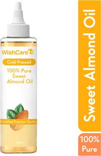 WishCare Pure Cold Pressed Sweet Almond Oil for Healthy Hair and Glowing Skin Hair Oil