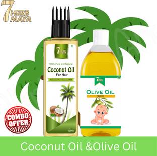 7Herbmaya Coconut Oil with Extra Virgin Olive Oil for body massage