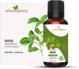 URBANORGANICS 100% Pure Basil (Tulsi) Essential oil Natural & Therapeutic Grade Oil For Hair, Skin care, Aromatherapy & Body Massage 15ML