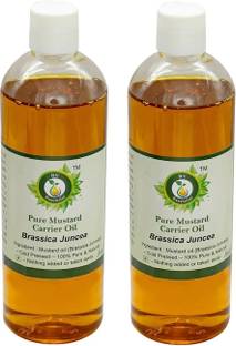 R V Essential Pure Mustard Carrier Oil (100ml+100ml) Pack of Two- Brassica Juncea (100% Pure and Natural Cold Pressed)