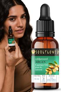 Soulflower Coldpressed Argan Carrier Oil | For Hair Growth & Skin Care | Pure & Natural |