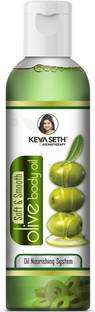 KEYA SETH AROMATHERAPY Soft & Smooth Body Oil, Quick Absorbing Non-Sticky Nourishment for Hair & Skin, Daily Use After Bath Massage Oil for Men & Women Enriched with Pure Olive & Essential Oils