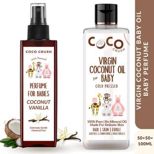 COCO CRUSH 100% Natural Baby Perfume 50ml & Virgin Coconut Cold Pressed Oil 50ml