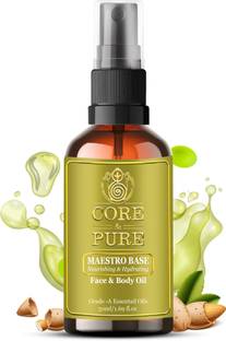CORE & PURE Maestro Base Massage Oil for Nourishing, Hydrating, Moisturising Body & Face, Natural Vit-E Infused, Ayurvedic (100ml)