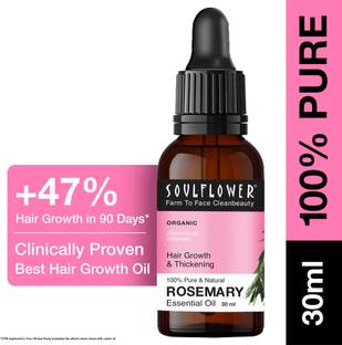 Soulflower Rosemary Essential Oil 30ml, 100% Premium & Pure, Natural & Undiluted, For Skin and Hair, Hair Growth, Acne Control, Pimple Care