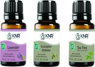 KNR CORPORATION Lavender Eucalyptus and tea tree Essential oil 15 ml Each for reduce dark spots