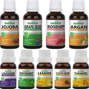 essancia Essential Oils Combo with Carrier Oils for Skin Brightening, Whitening & Glowing