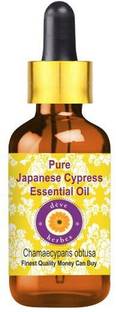 deve herbes Pure Japanese Cypress Essential Oil (Chamaecyparis obtusa) with Glass Dropper
