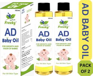 frezky AD Vitamin Baby Massage Oil | For Healthy Babies & Infants | 100 ml | Pack of 2