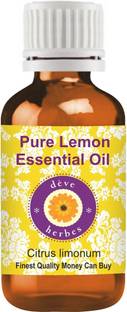 deve herbes Pure Lemon Essential Oil (Citrus limonum) 100% Natural Therapeutic Grade Steam Distilled