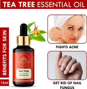 Wildflower essentials Tea Tree Essential Oil Reduce Acne On The Face & Helps To Get Rid Of Nail Fungus