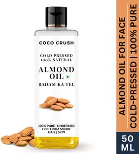COCO CRUSH Cold pressed Almond Oil for Hair, Face, & Skin, Pure & Natural | Virgin Hair Oil