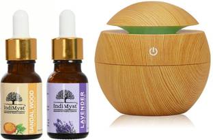 IndiMyst Essential Oil & Aroma Diffuser Combo-100% Natural Aromatherapy Oils|15 ml each