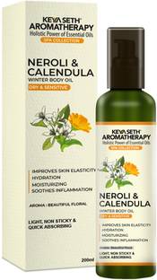 KEYA SETH AROMATHERAPY Neroli & Calendula Winter Body Oil Light, Non-Sticky for Dry & Sensitive Skin