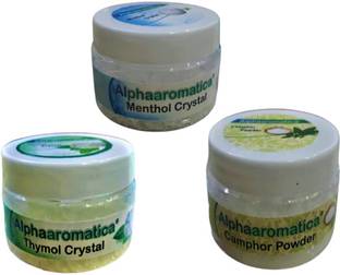 alphaaromatica Camphor,Thymol, Menthol, Combo-50gm each Ajwain ka phool - Peppermint - Kapoor