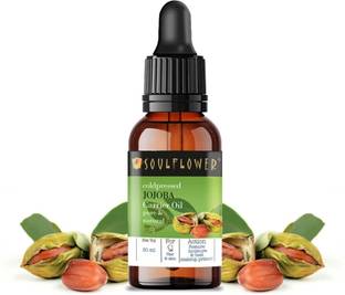 Soulflower Jojoba Carrier Oil 30ml, 100% Premium & Pure, Natural and Coldpressed, For Hair Growth, Moisturizing Skin, Makeup Primer, Makeup Remover