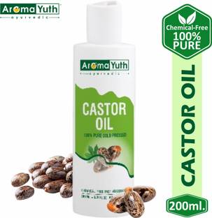 AromaYuth Cold Pressed Castor Oil - 100% Pure & Premium Quality Hair Oil