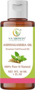 S S AROMAS Pure Ashwagandha Oil For Hair, Skin and Face Care Cold Pressed For Massage