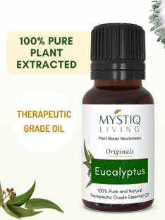 Mystiq Living Eucalyptus Essential Oil | Nilgiri | 100% Pure Undilluted | For Cold, Cough, Clear Breathing, Joints Pain, Steam Inhalation & Mosquitos