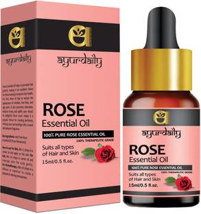 Ayurdaily Rose Essential Oil 100% Therapeutic & 100% pure & Natural, Hair & Skin