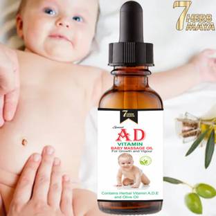 7Herbmaya AD Vitamin Massage Oil for Baby's | Improve Bone & Immunity