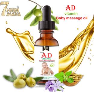 7Herbmaya AD Vitamin Baby Massage Oil for Healthy Baby Massage