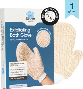 Bloom Exfoliating Bath Glove (Pack of 1) | For Ingrown Hair & Strawberry Legs