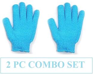VOIISH Set Of 2 Body Scrubber Bath Shower Gloves Exfoliating Dead Skin Remover